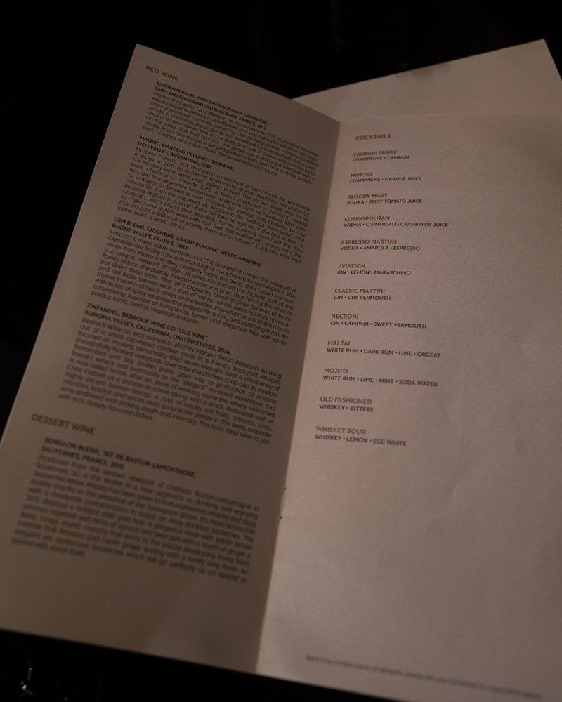 menu