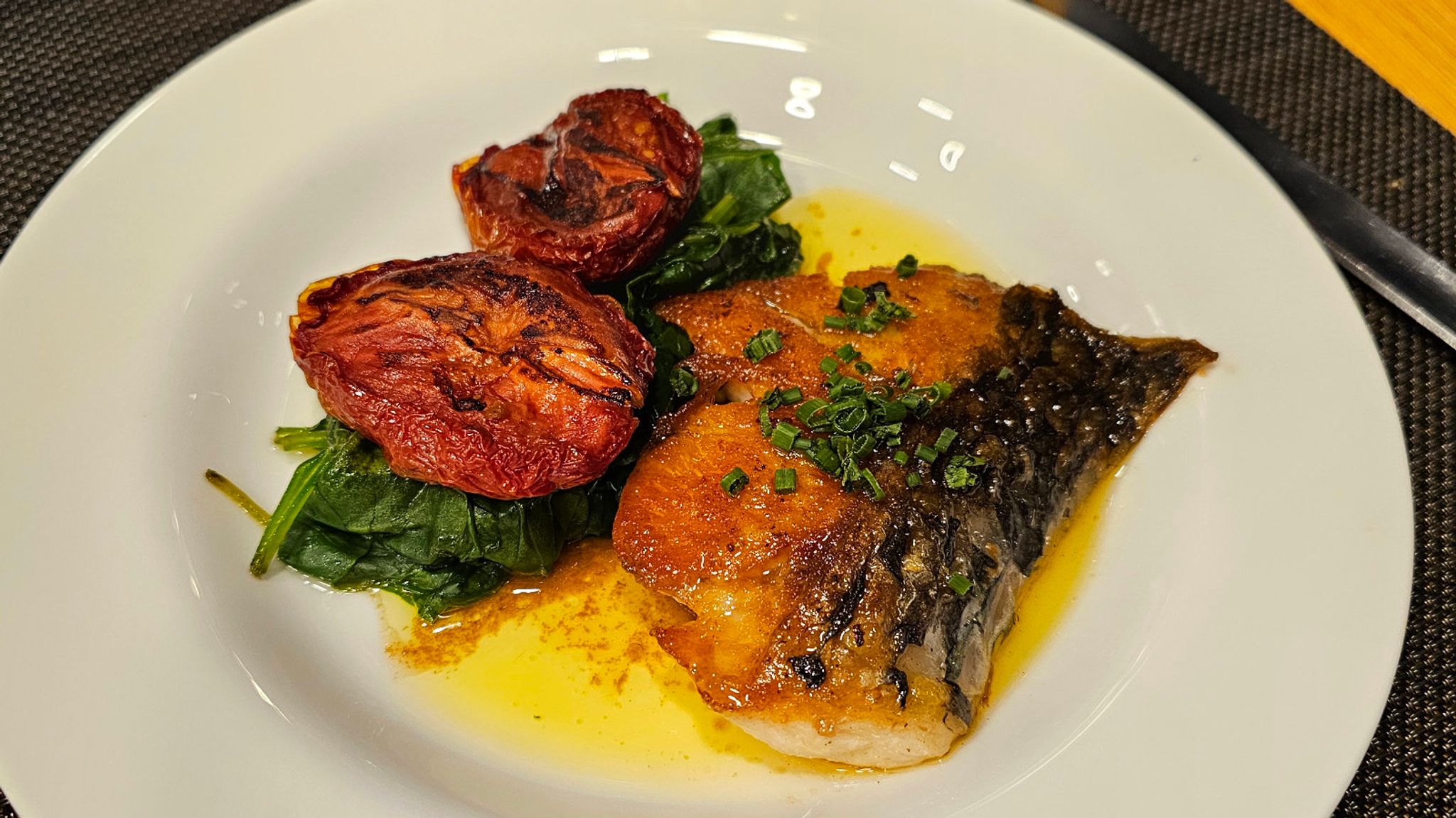 Dining at the Qantas First Lounge in Melbourne