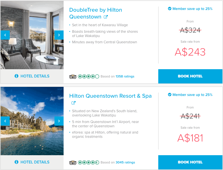 Hilton sale rates for DoubleTree by Hilton Queenstown and Hilton Queenstown Resort & Spa