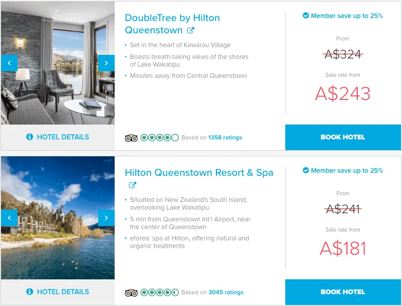 Hilton sale rates for DoubleTree by Hilton Queenstown and Hilton Queenstown Resort & Spa