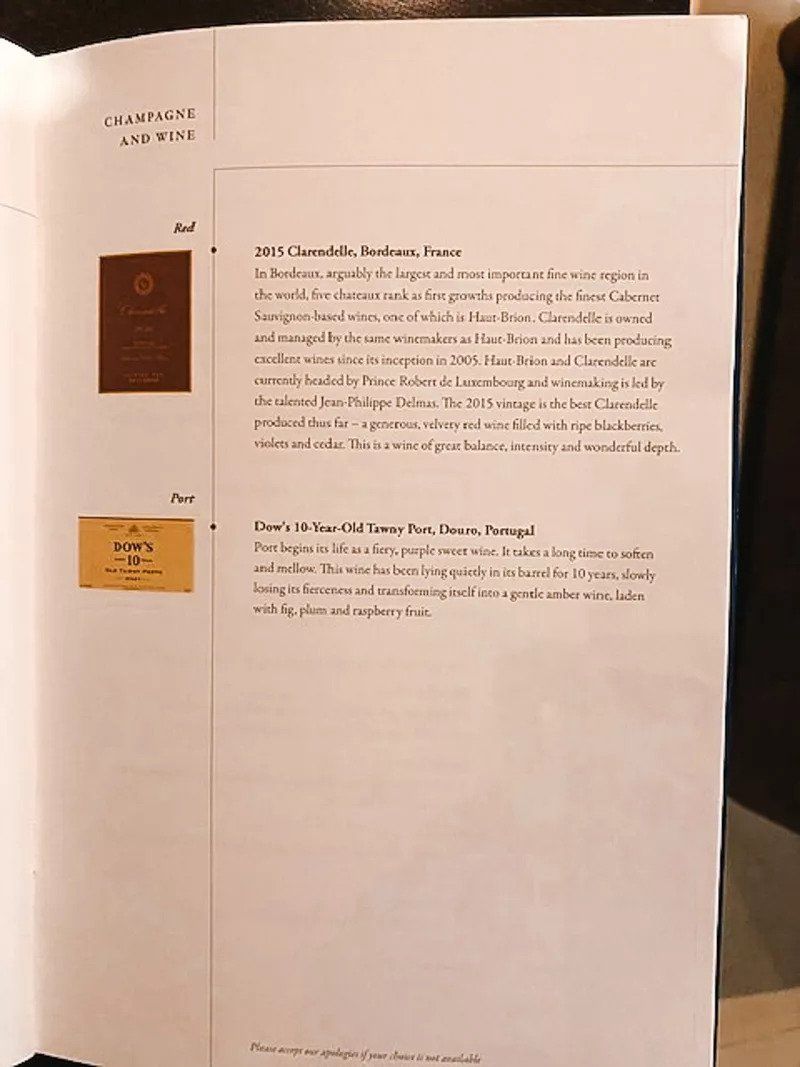 menu