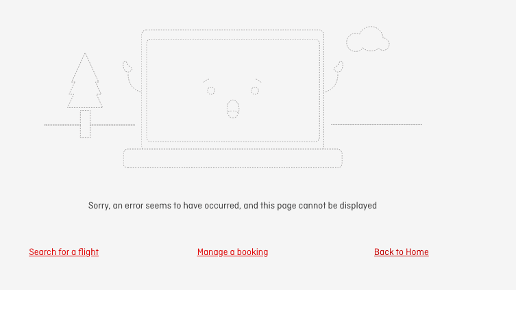 Qantas website error page