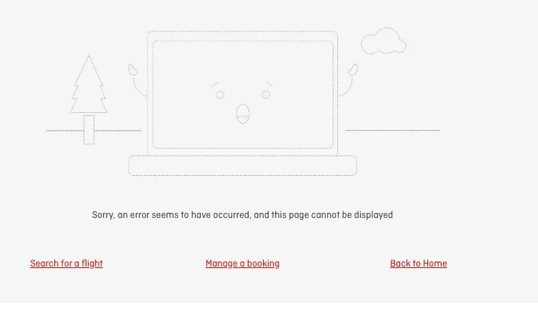 Qantas website error page