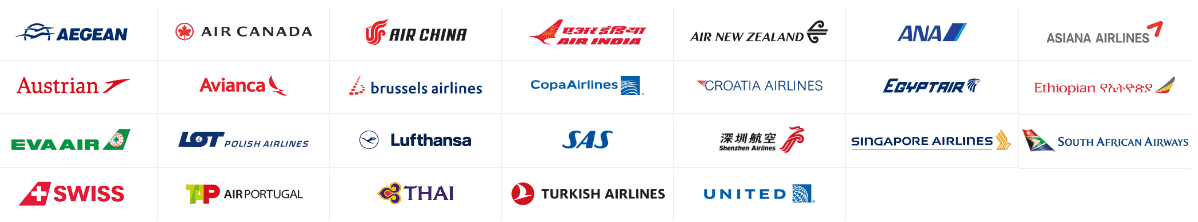 Logos of Star Alliance member airlines
