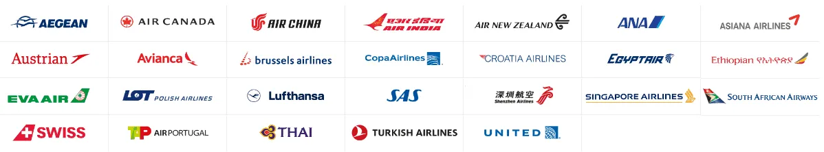 Logos of Star Alliance member airlines