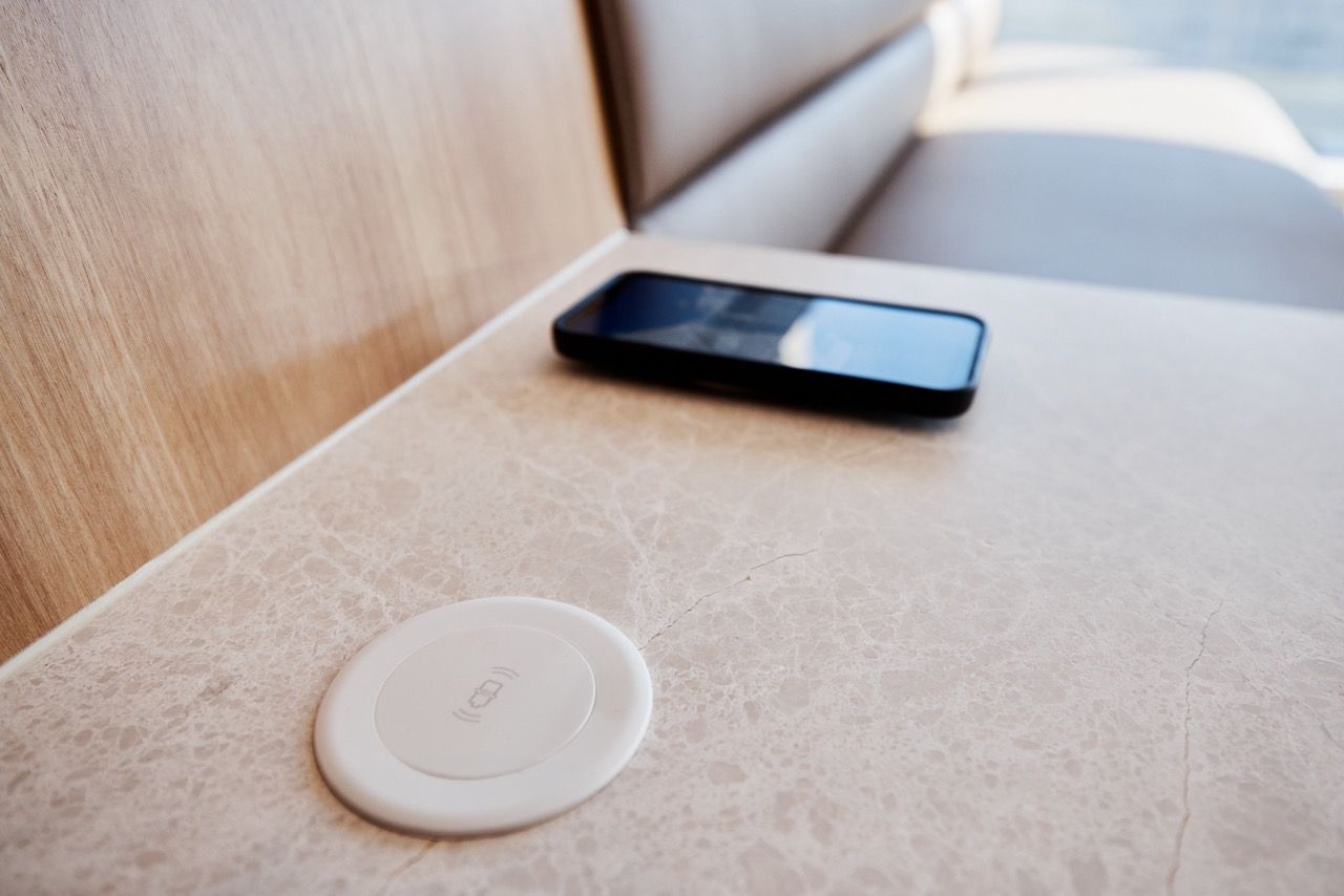 Qantas Business Lounge Adelaide wireless charging