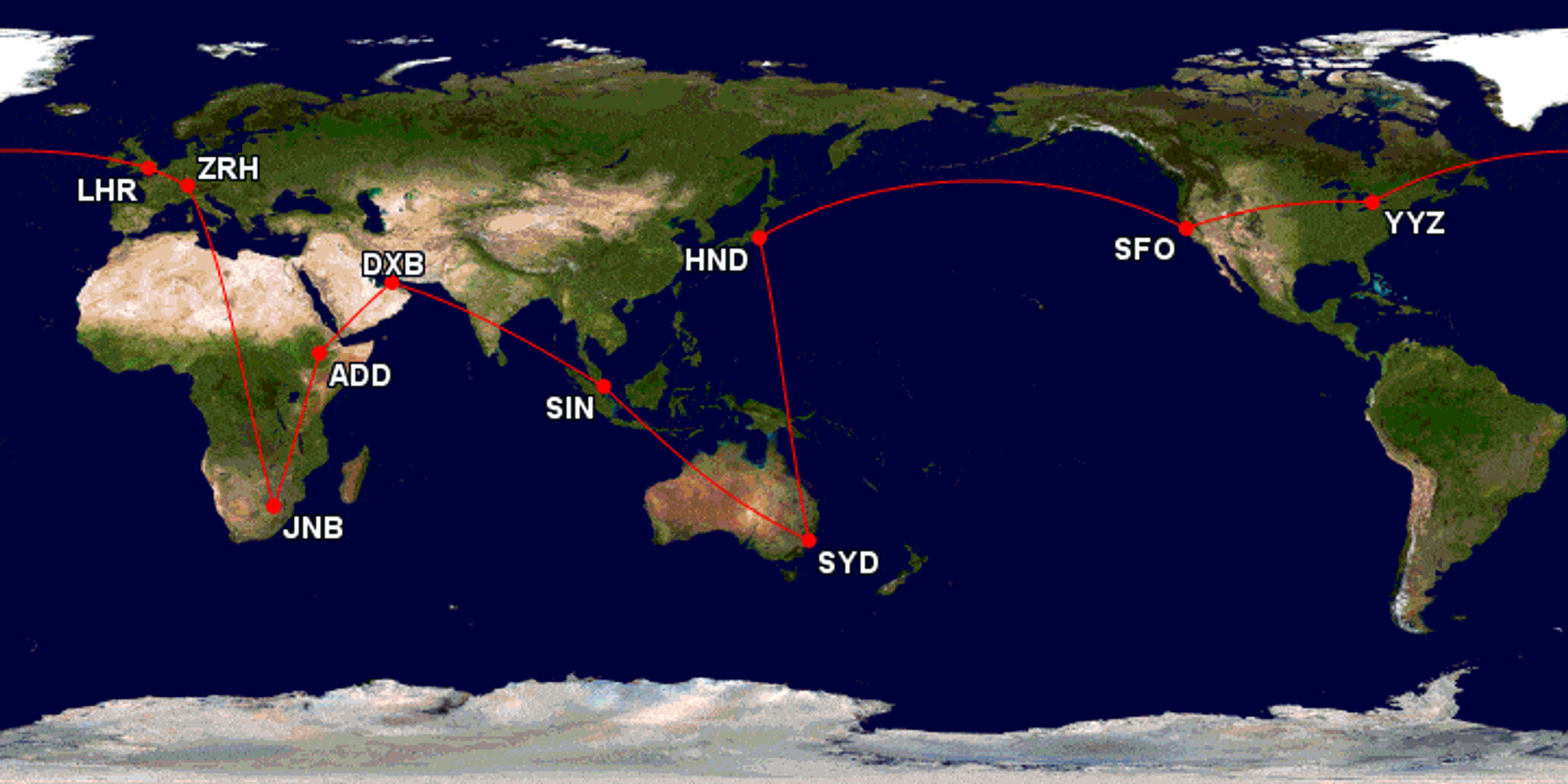 KrisFlyer Star Alliance Round The World Award Guide Itinerary