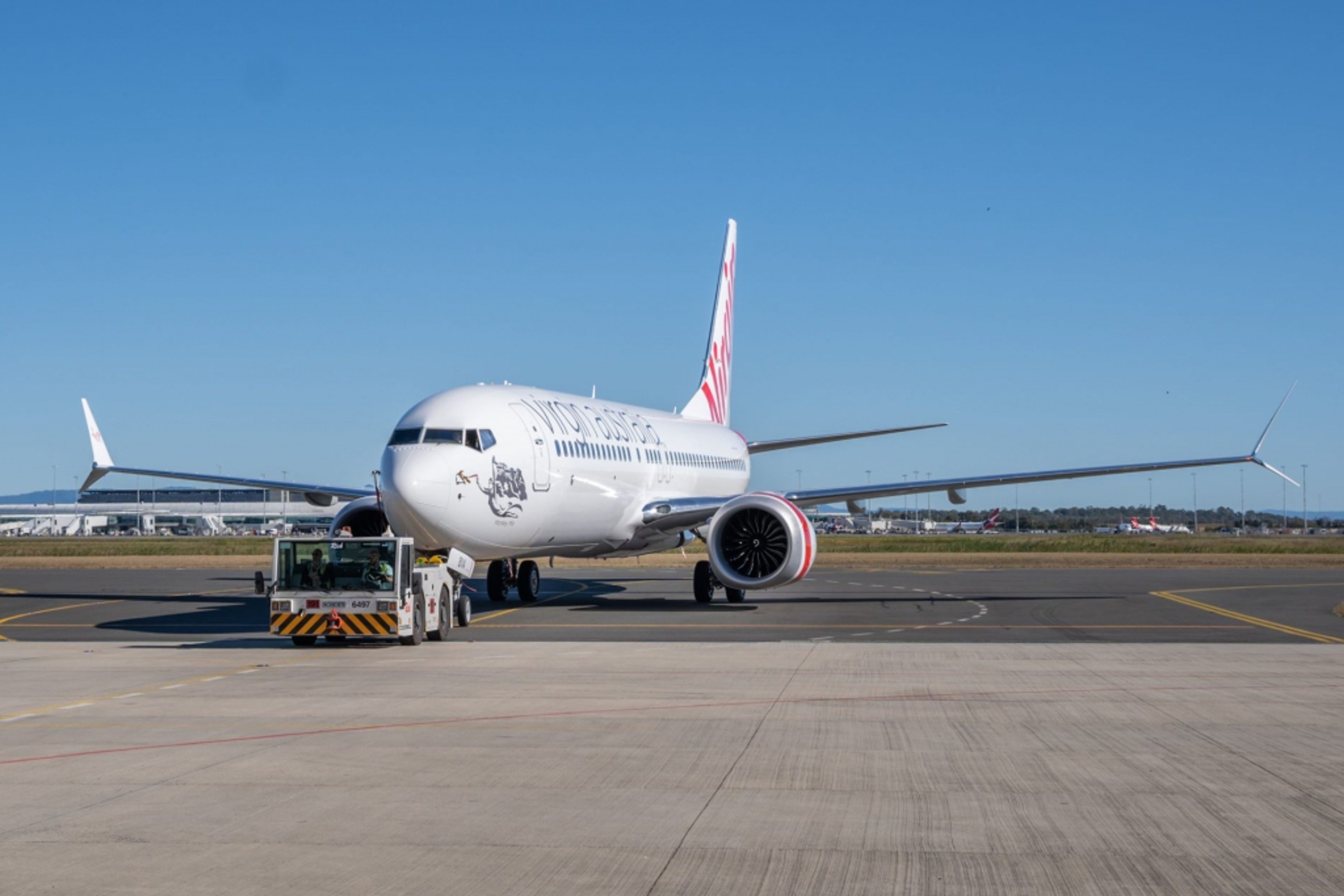 Virgin Australia 737 MAX-8 arrives in Brisbane