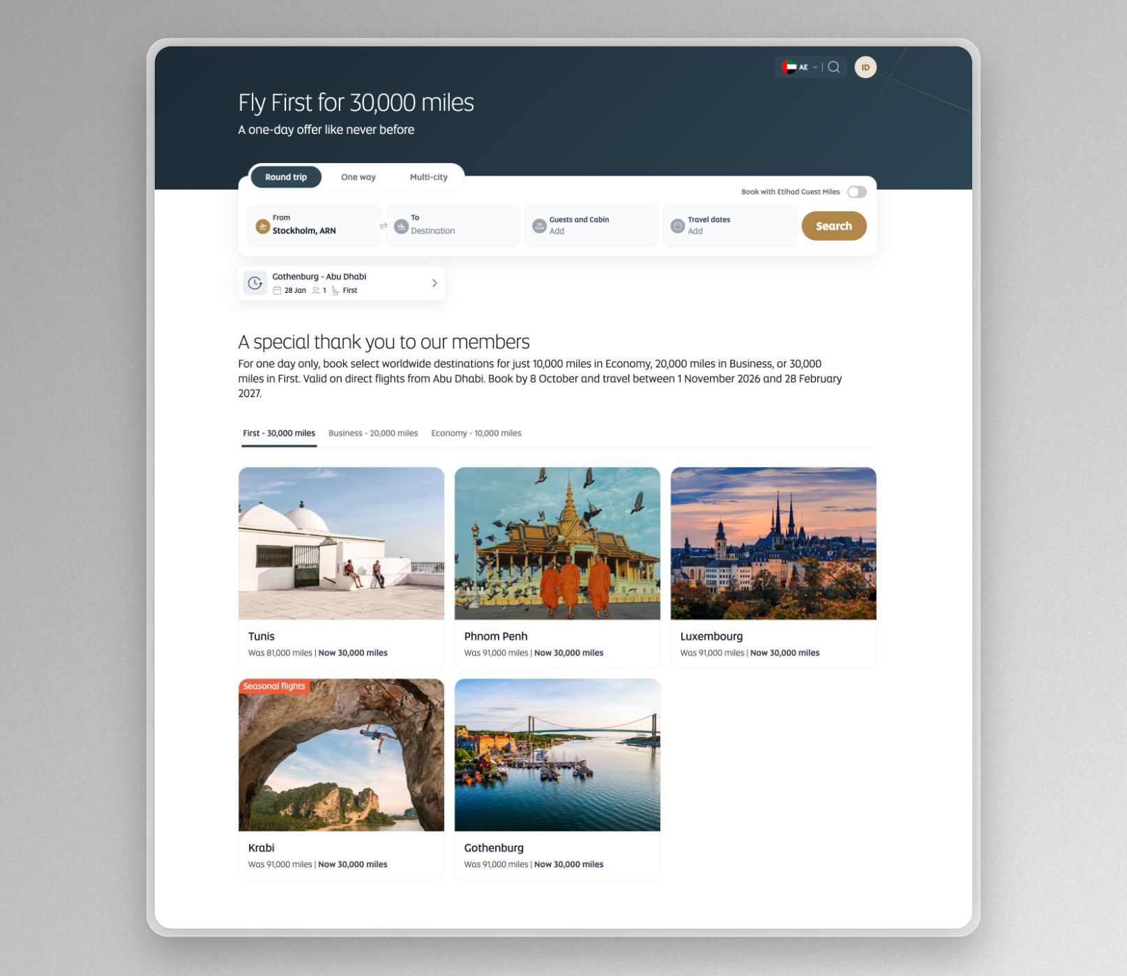 Etihad members sale