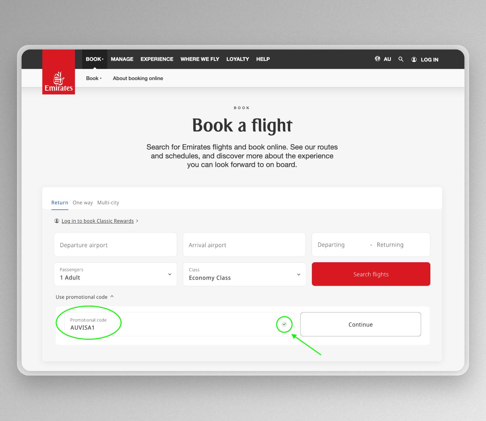 How to use an emirates discount code