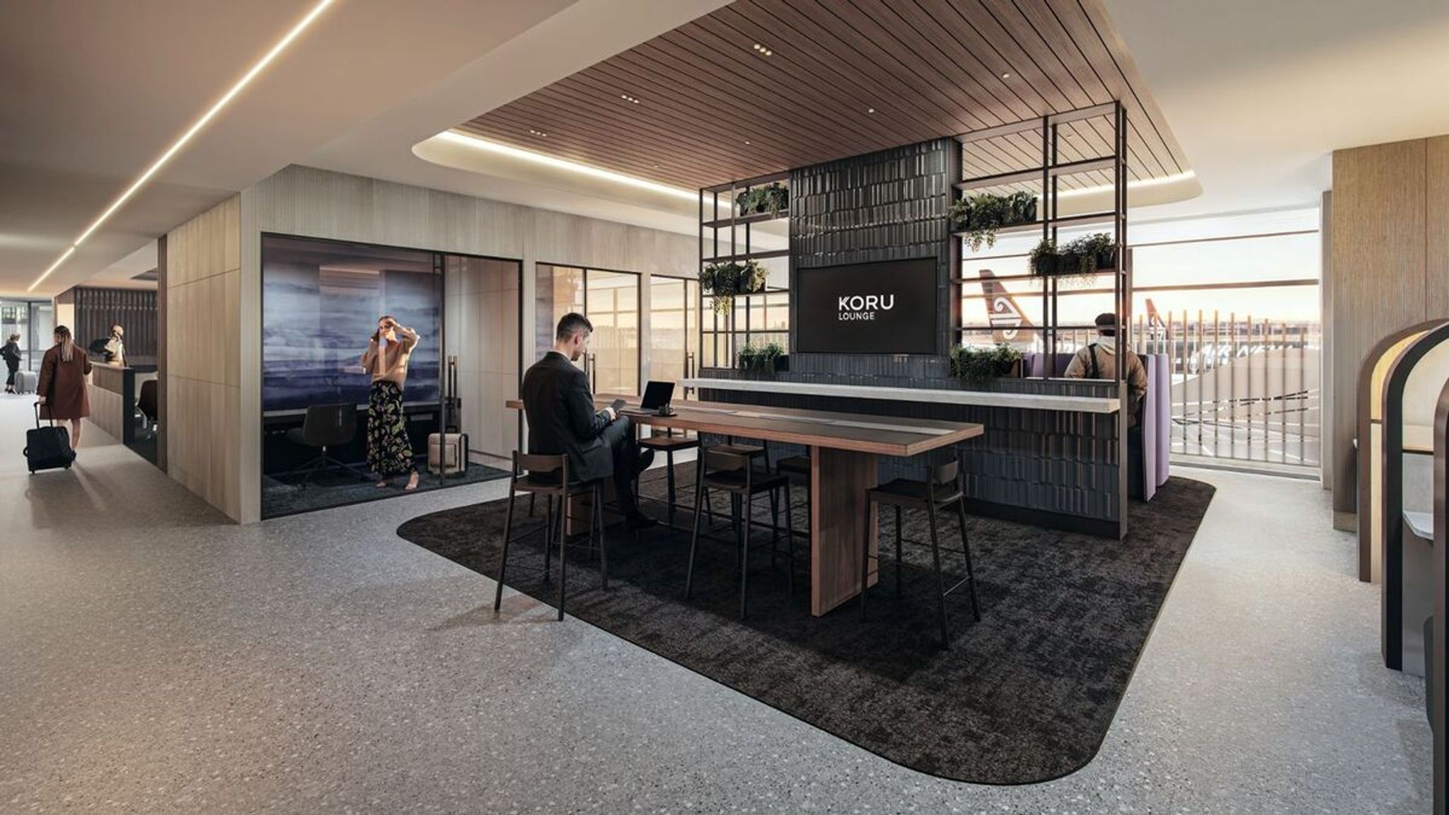 Concept image of the new Koru Lounge at AKL.