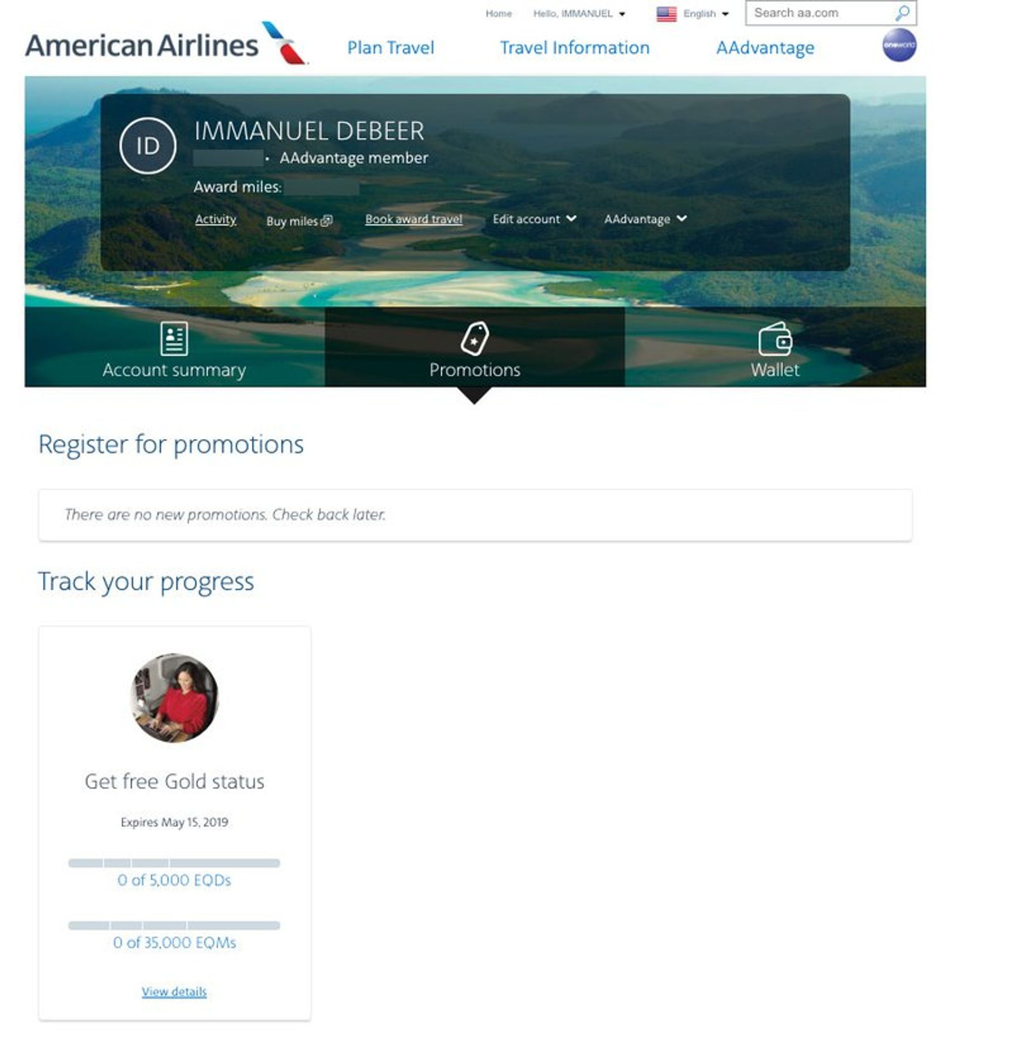 Free AAdvantage Gold Status American Airlines