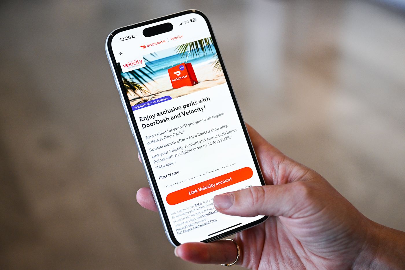 How to earn Velocity Points on DoorDash orders