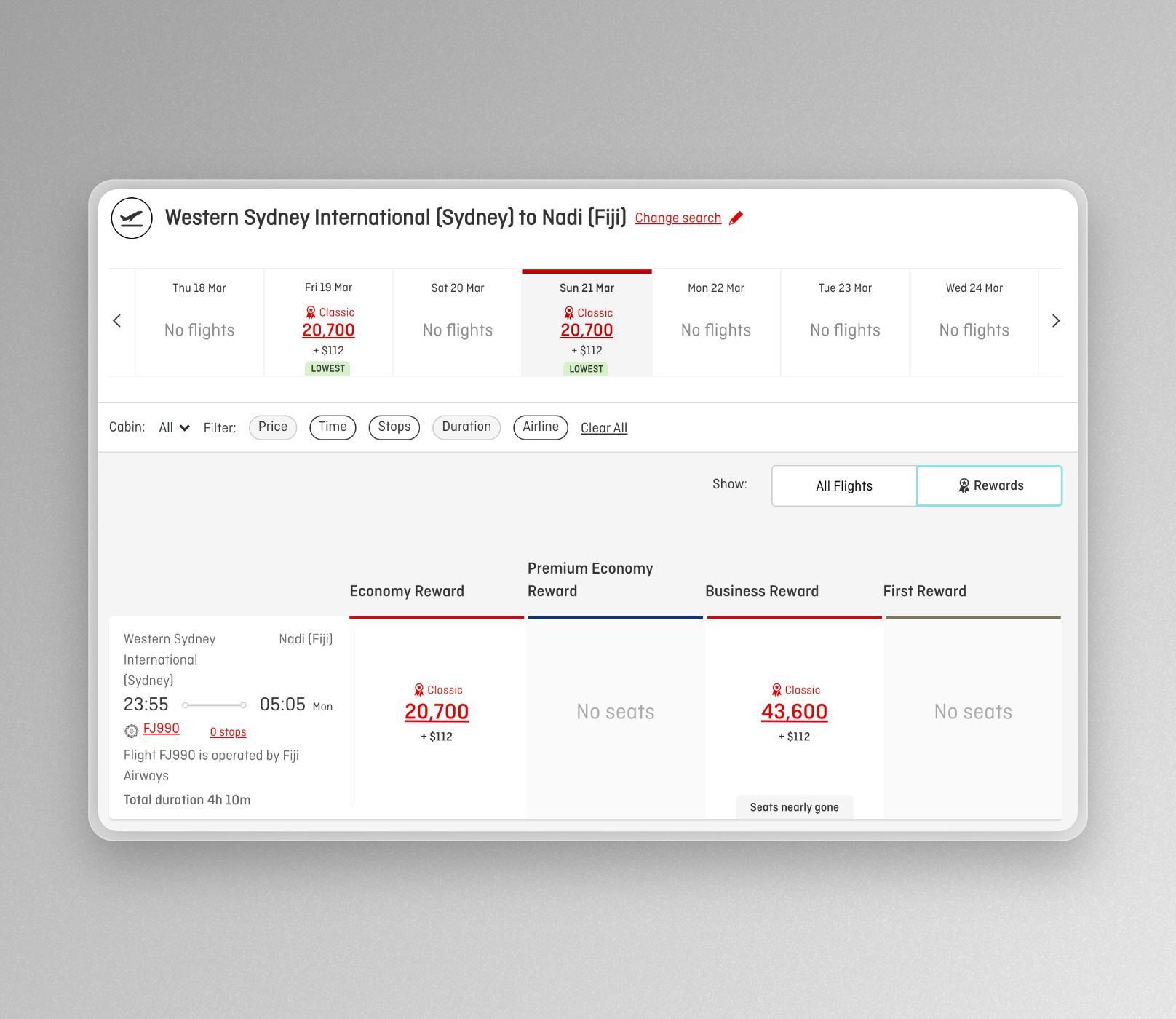 Fiji Airways flights can be booked using Qantas Points