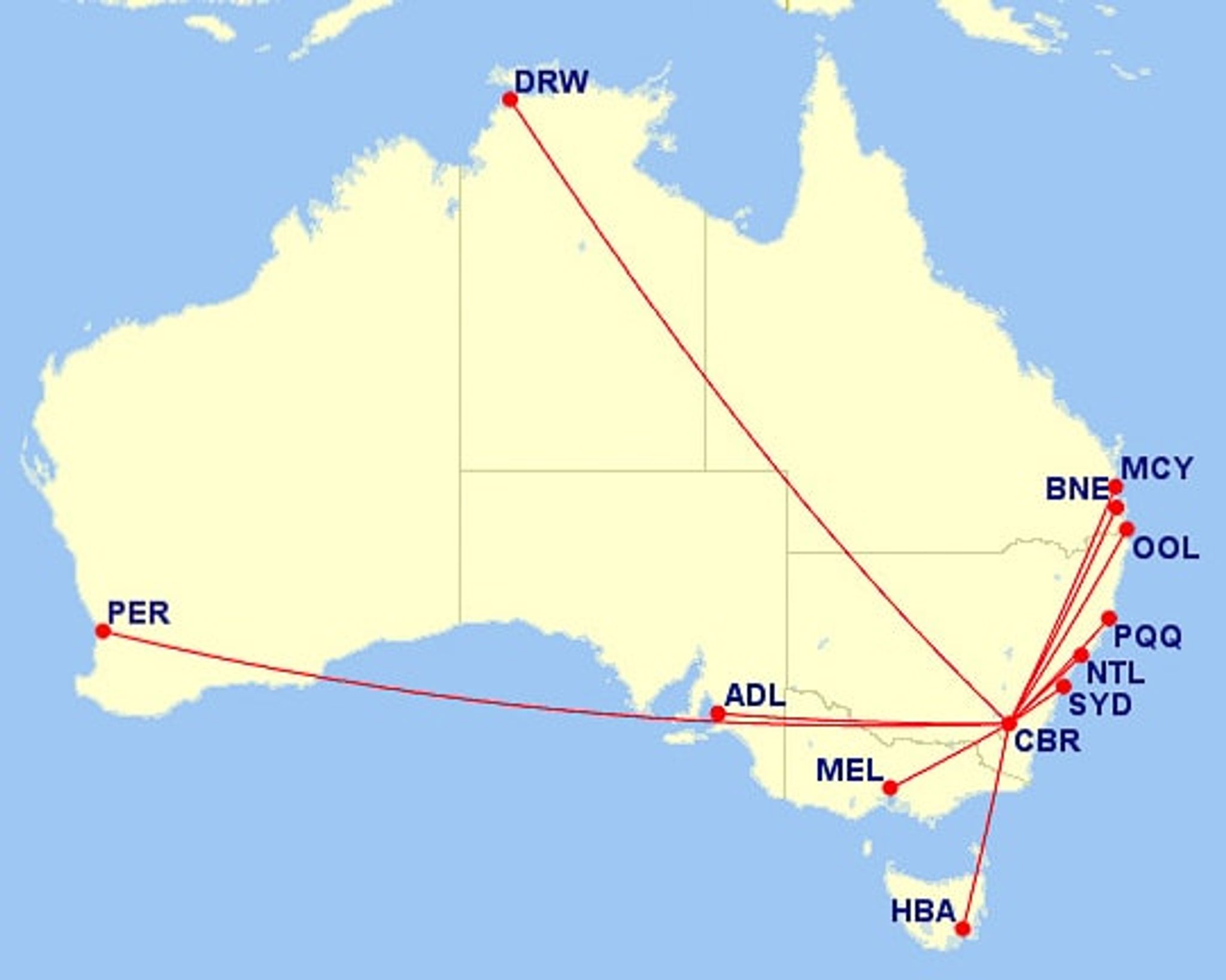 Canberra Airport Routes