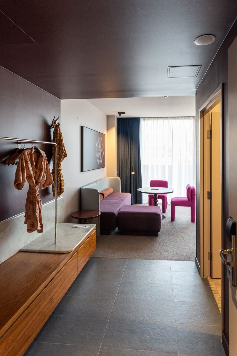 Entry hall leading to the lounge of the Terrace Suite at Hotel Indigo Sydney Potts Point