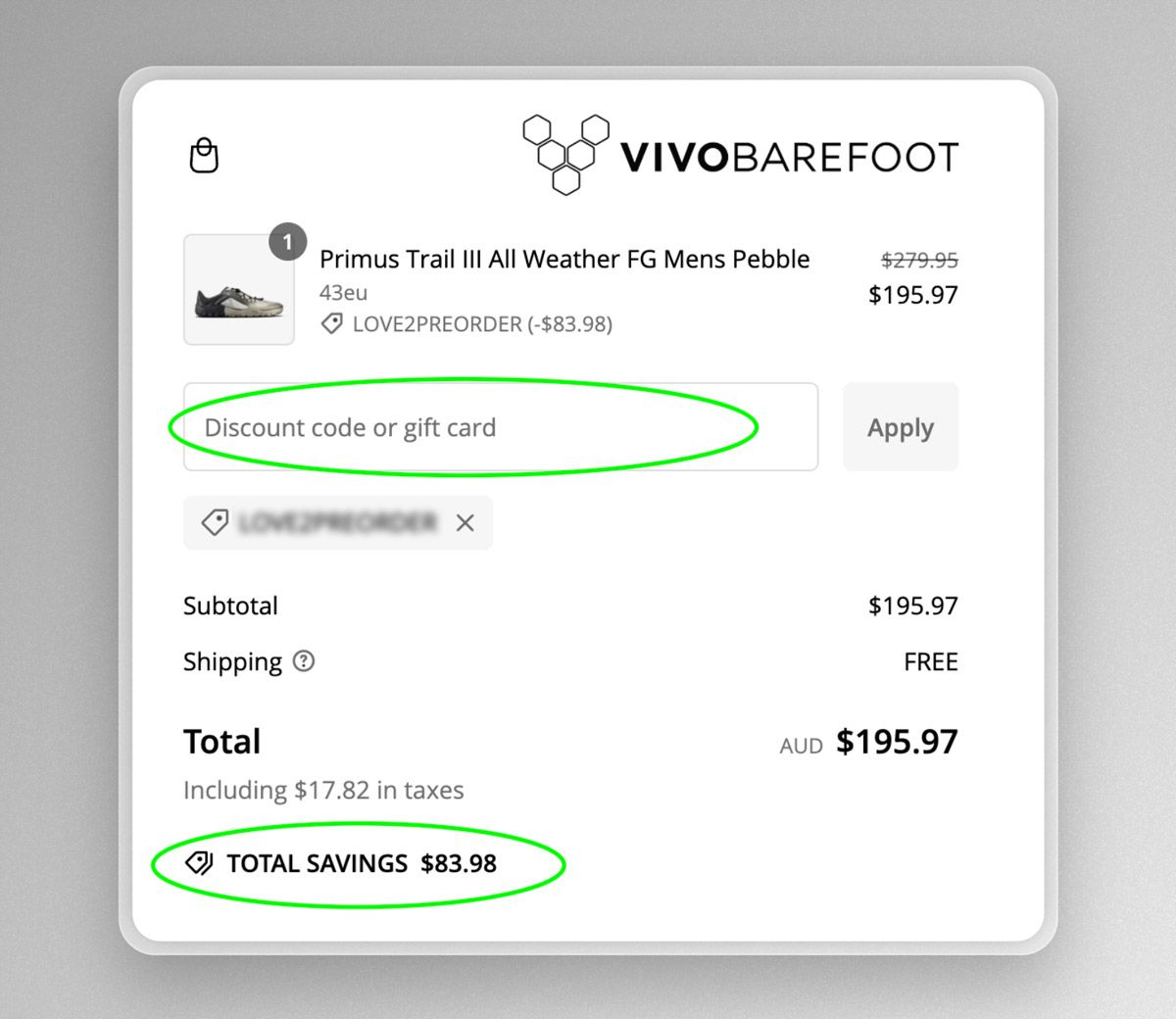 How to use the Vivobarefoot discount code