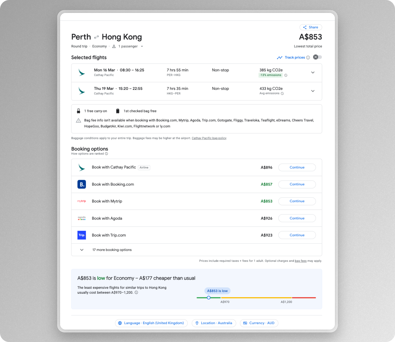 google flights data