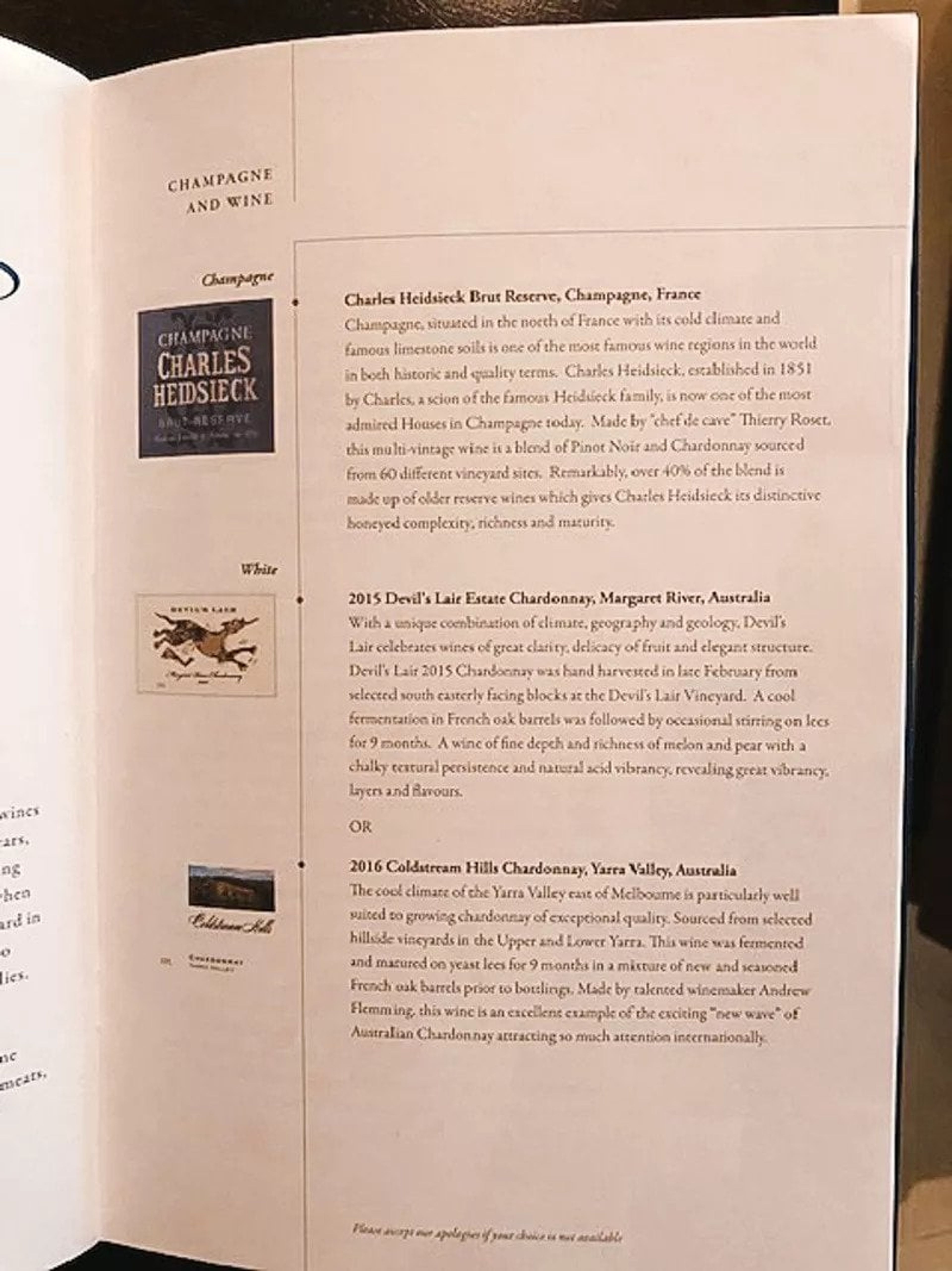 menu