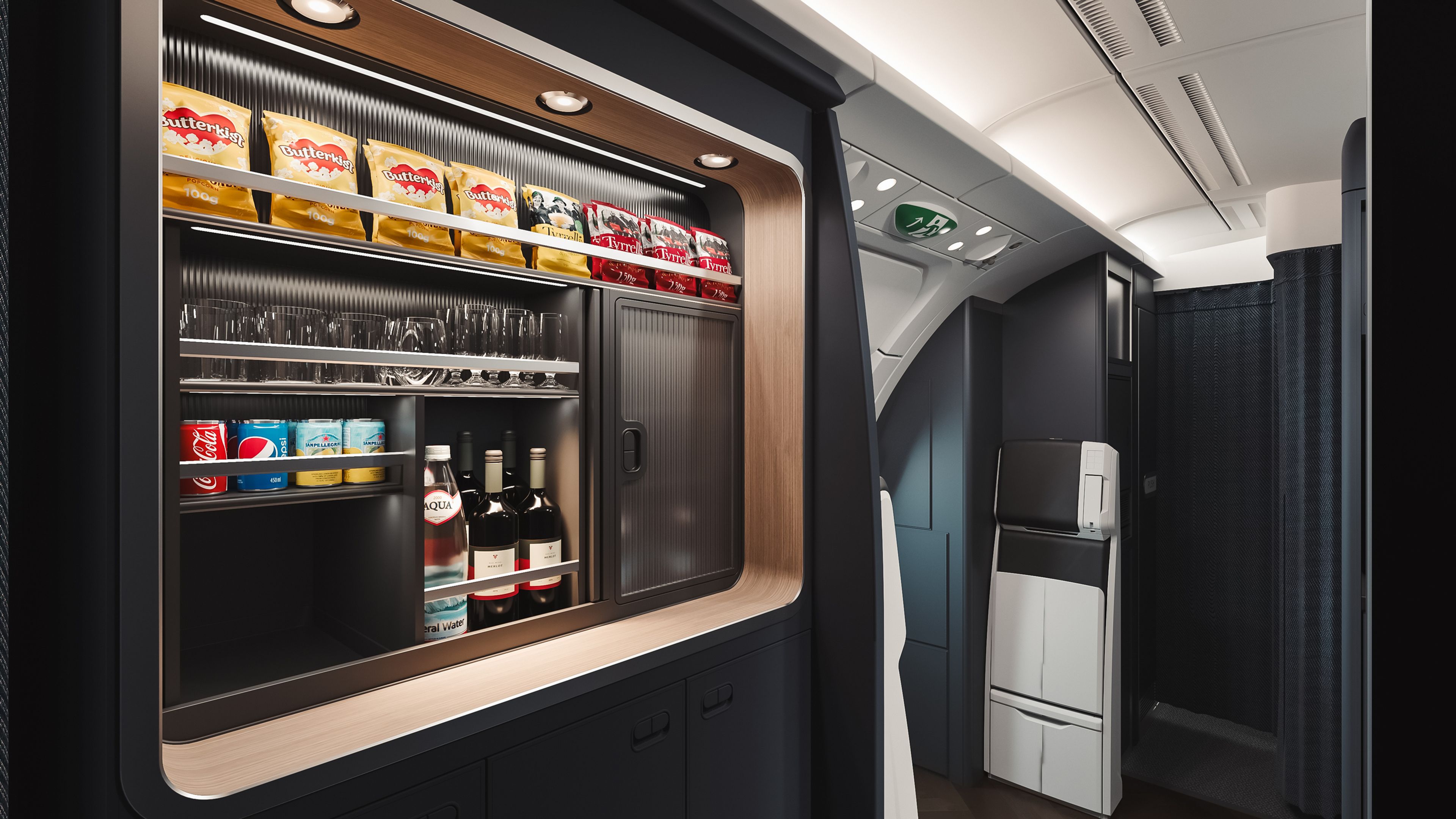 British Airways A380 Club Kitchen snack bar