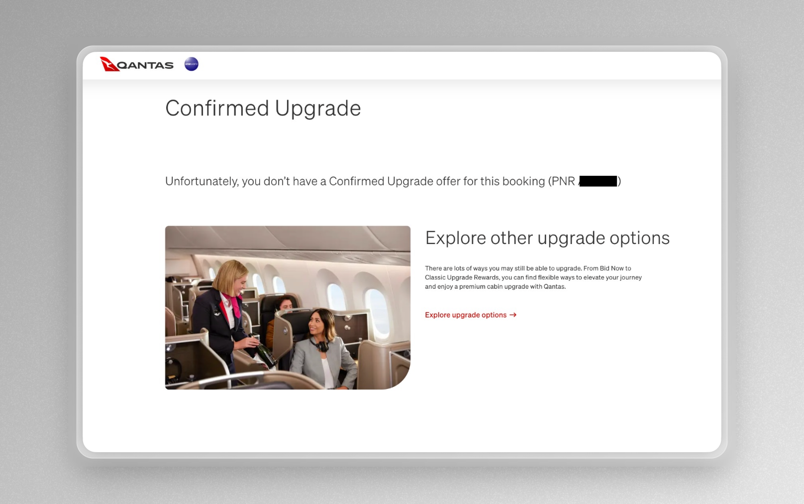 Good luck finding a Qantas Confirmed Upgrade