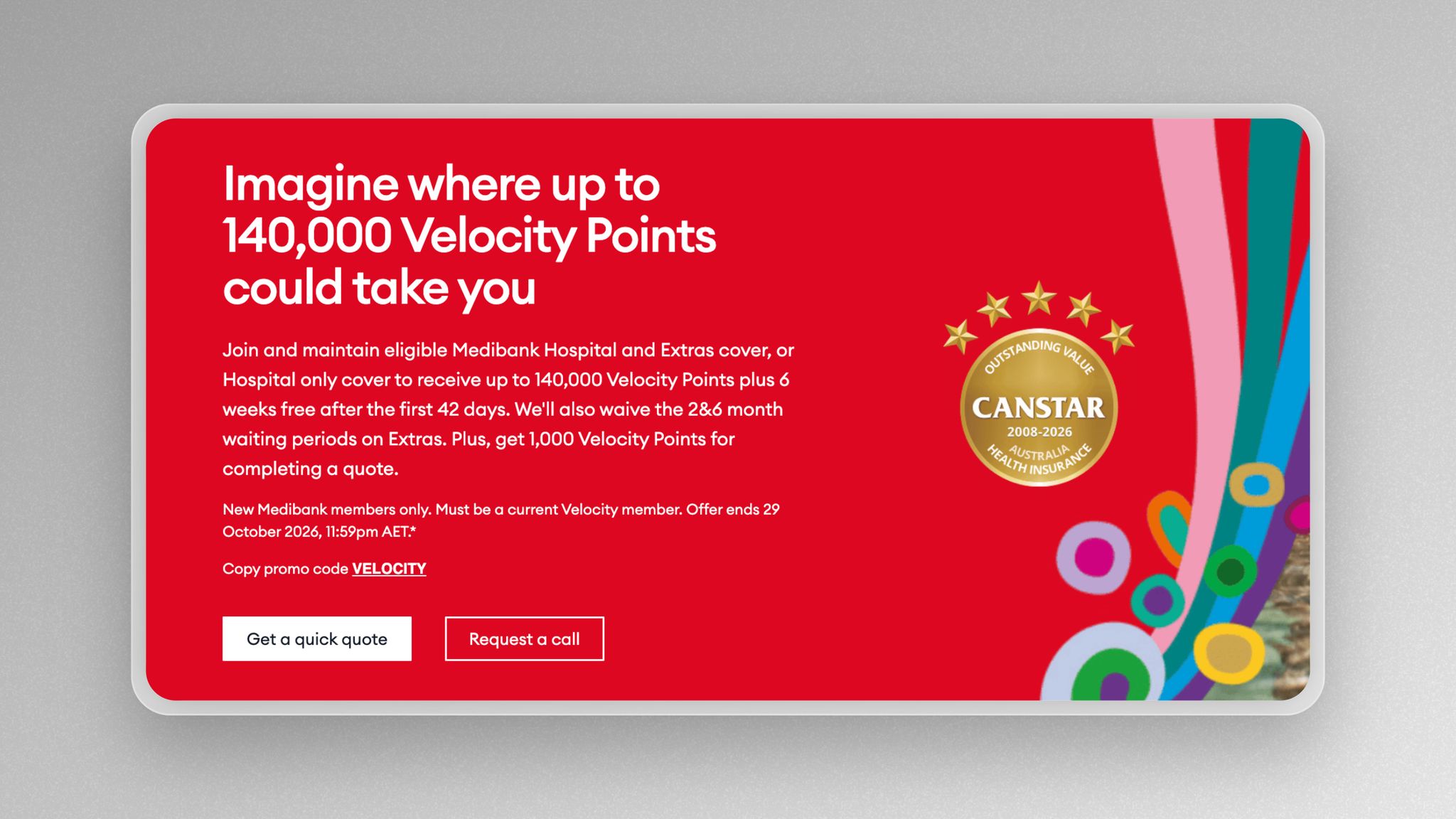 Get 1,000 Free Velocity Points With A Medibank Quote
