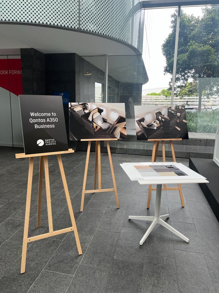 Welcome display for the Qantas A350 Business Class prototype