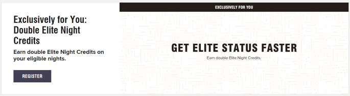 Marriott Bonvoy Double Elite Night Credits registration banner