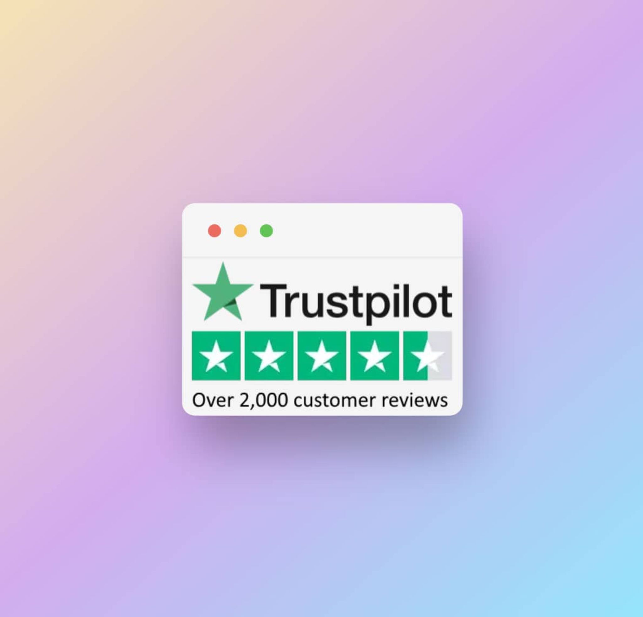 Trustpilot rating badge showing over 2,000 customer reviews