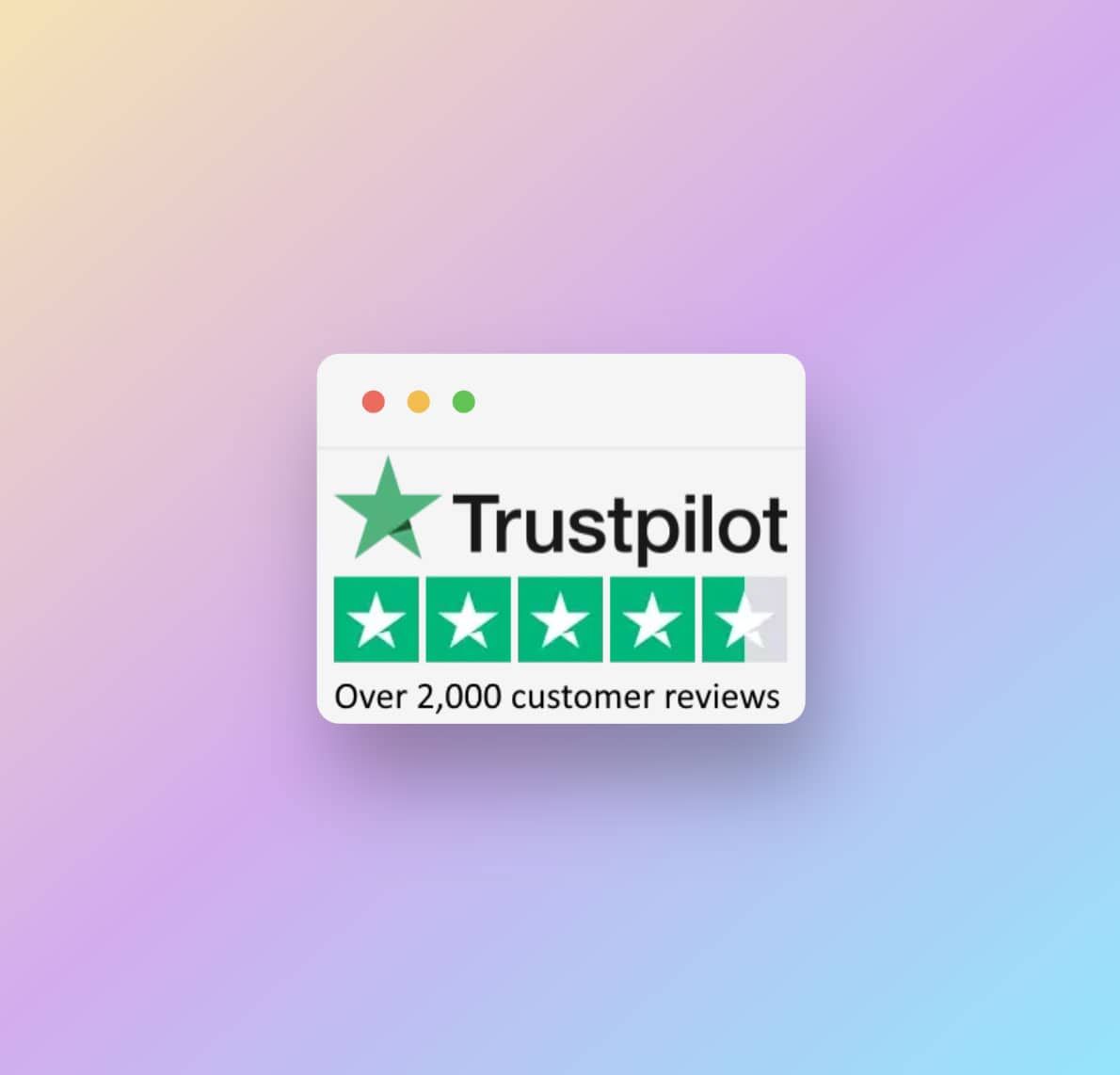 Trustpilot rating badge showing over 2,000 customer reviews
