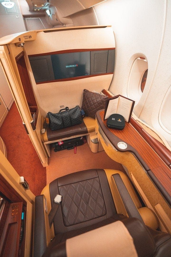 Fly Singapore Airlines First Class Australia to Paris Bed