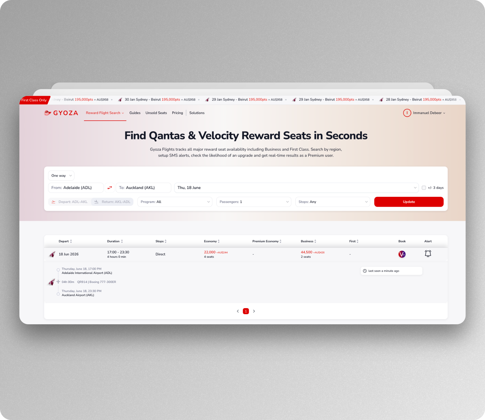 Gyoza Flights makes it easy to quickly search & compare reward flights