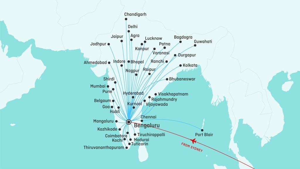 Qantas Indigo Bengaluru Routes