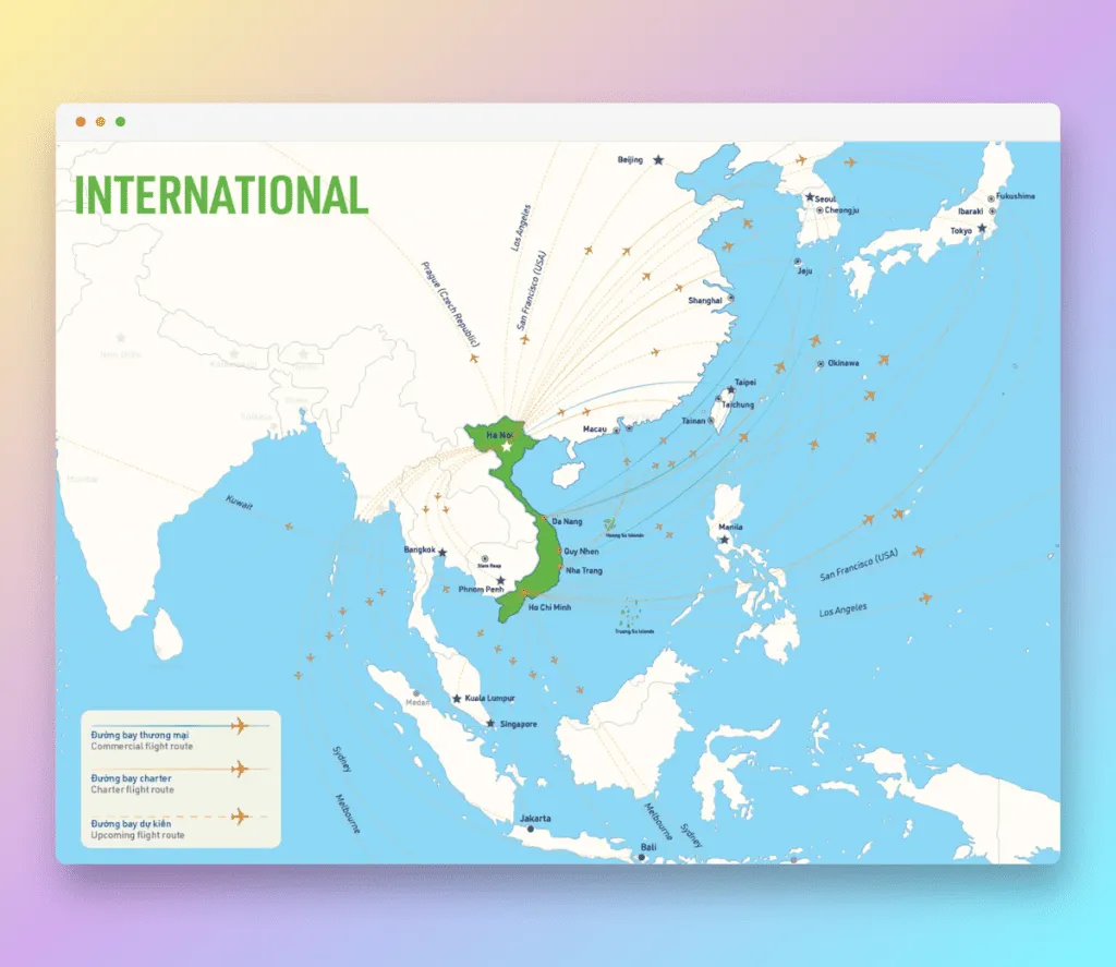 Bamboo Airways International Route