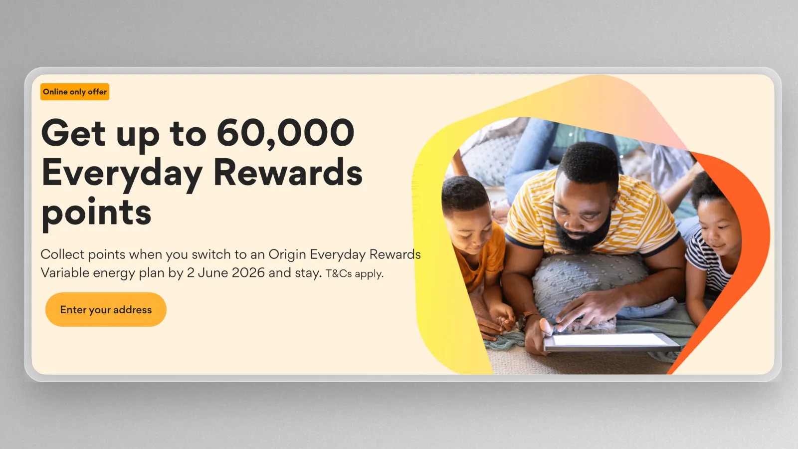 60,000 Everyday Rewards with Origin Energy