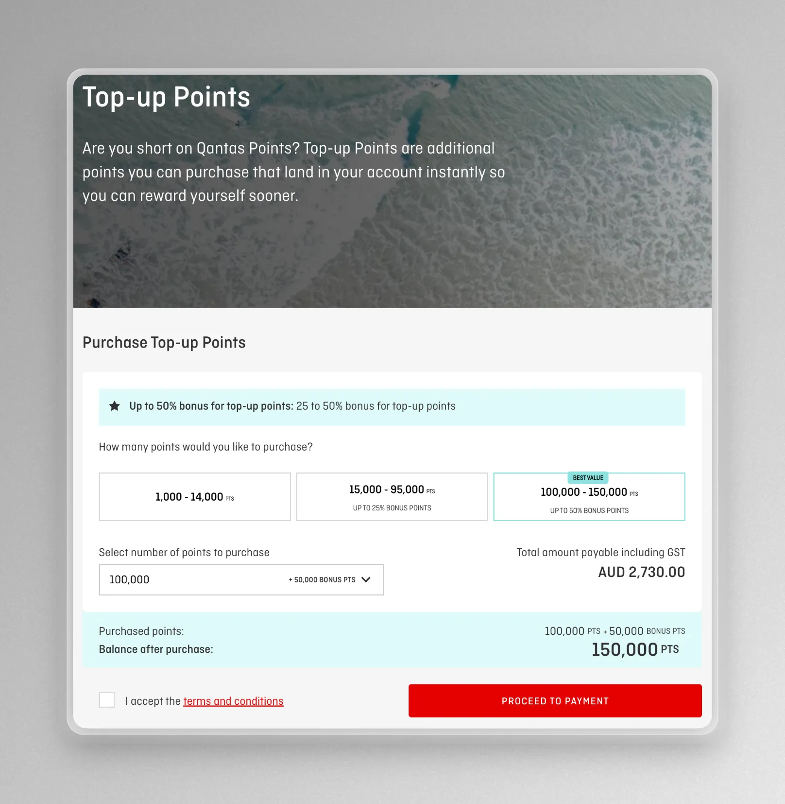 You can buy Qantas Points with the latest Top-Up Points bonus