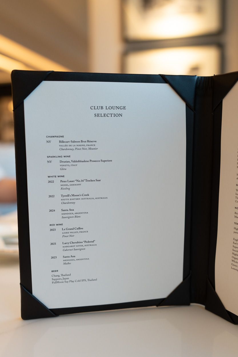 The Ritz Carlton Bangkok breakfast menu