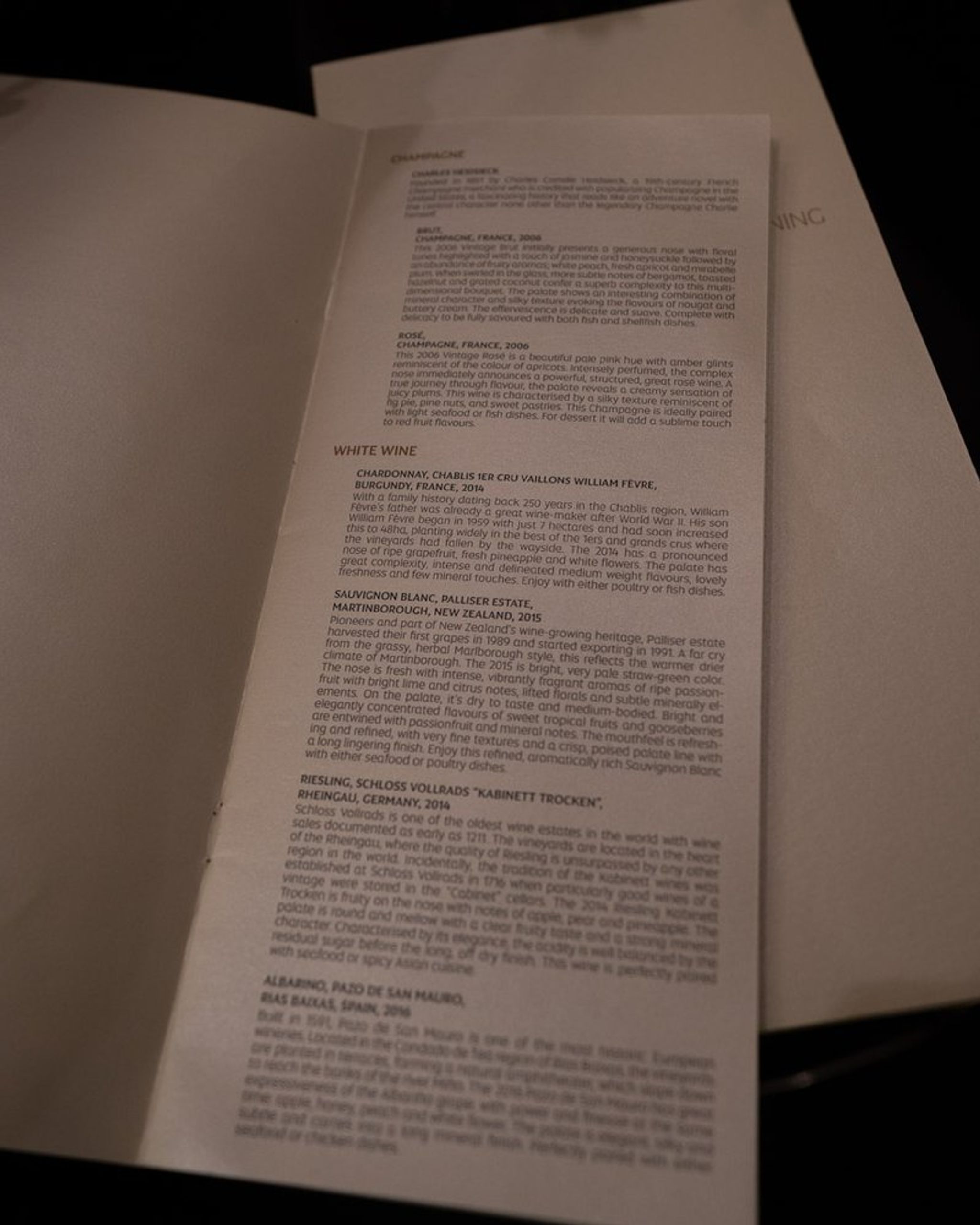 menu