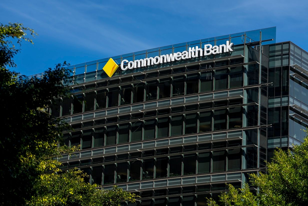 Commonwealth Bank sign on top of an office building