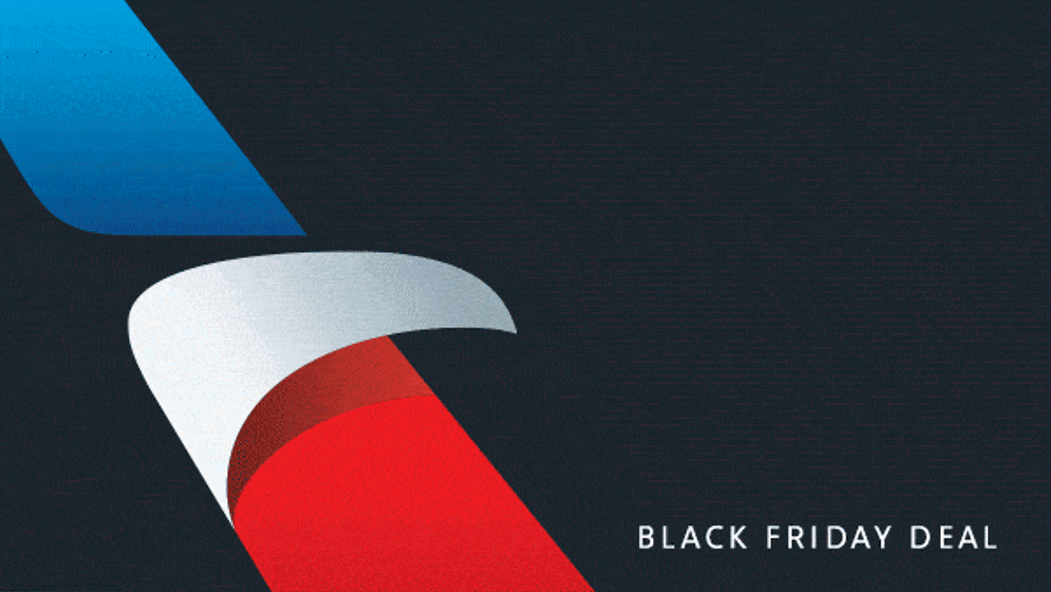 American Airlines tail logo with the words Black Friday Deal