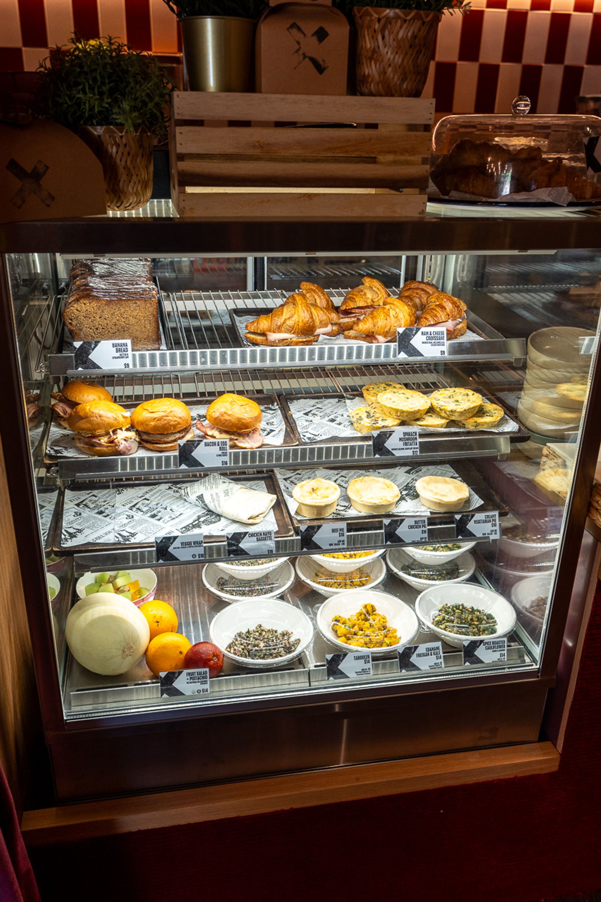 Cabinet of pastries, croissants and breakfast items at Hotel Indigo Sydney