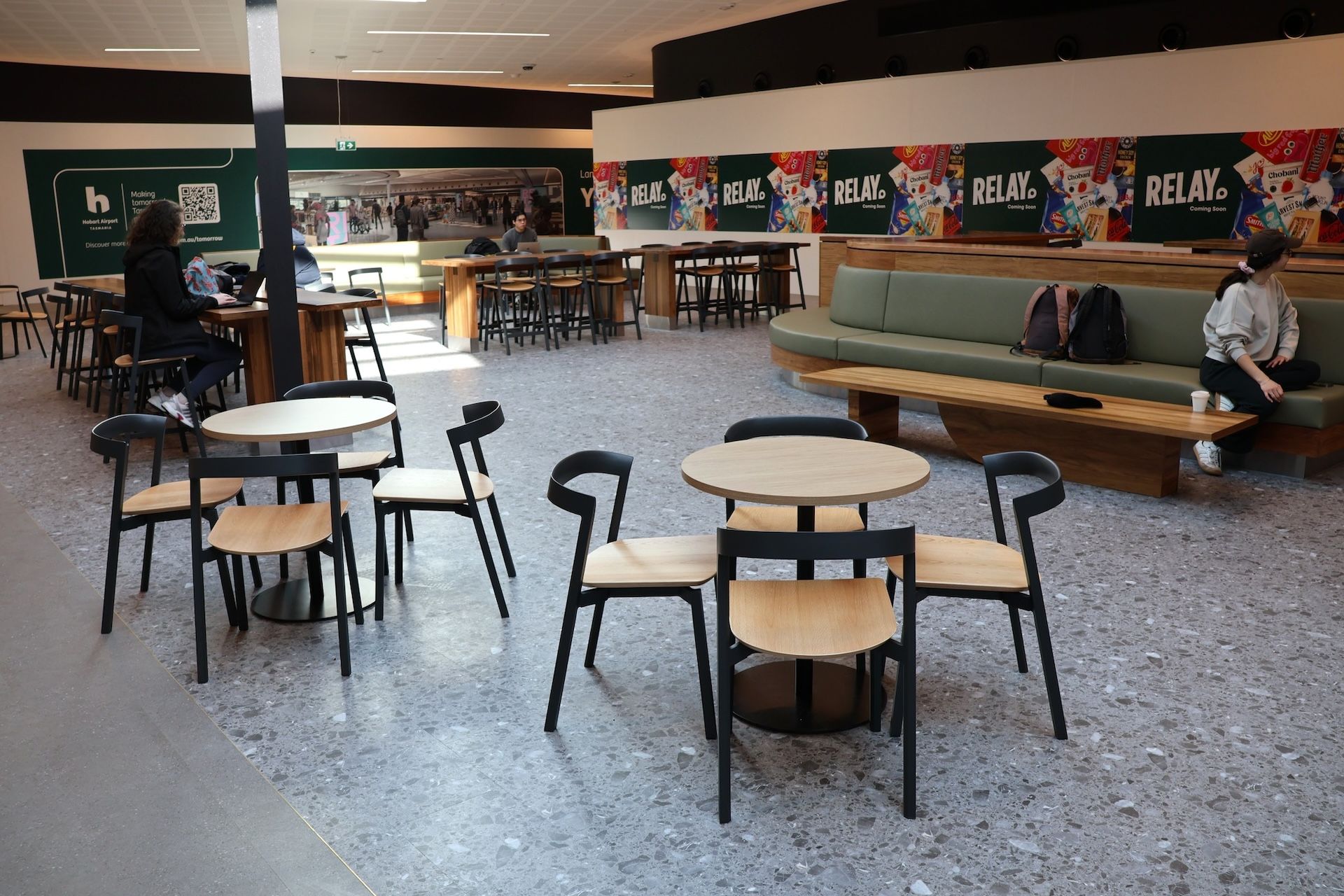 A new seating area at Hobart Airport.