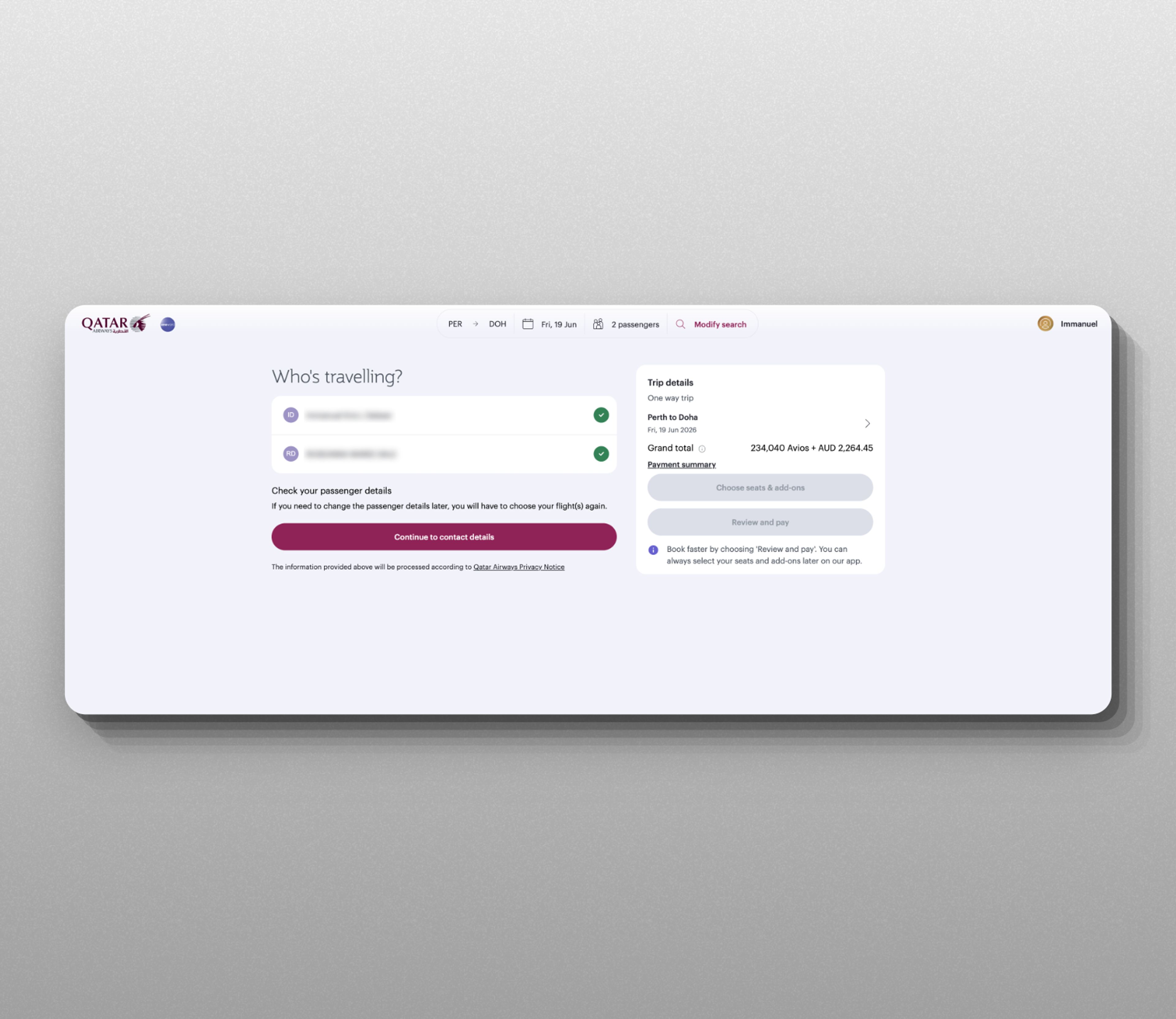 Qatar Airways My List
