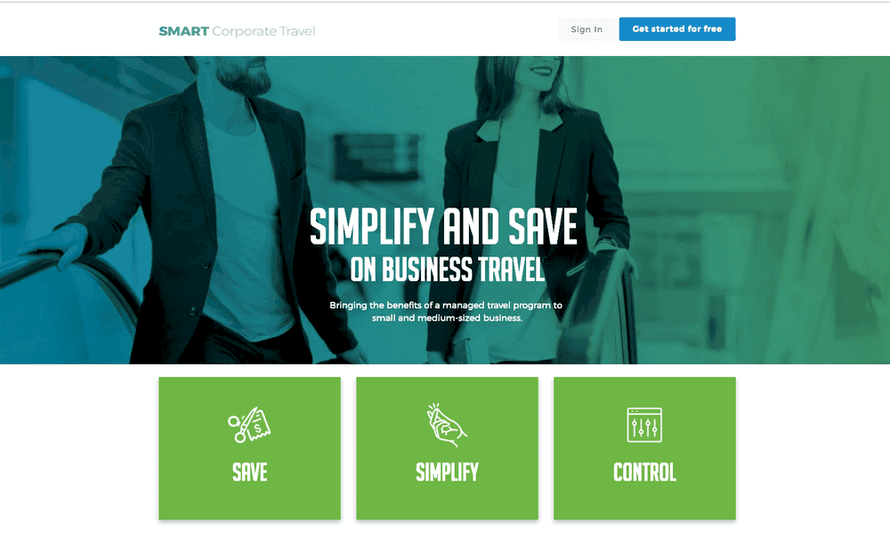 SMART Corporate Travel homepage