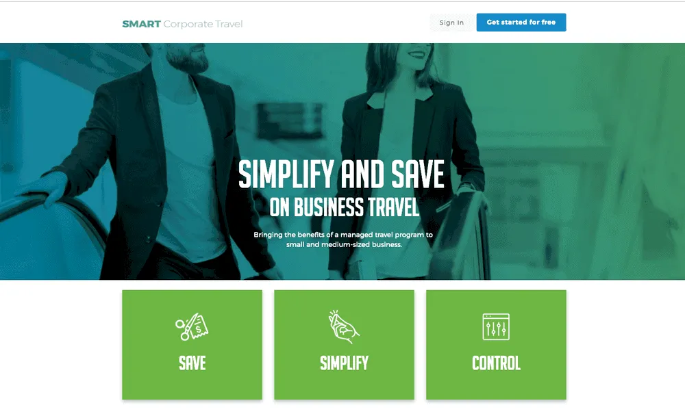 SMART Corporate Travel homepage