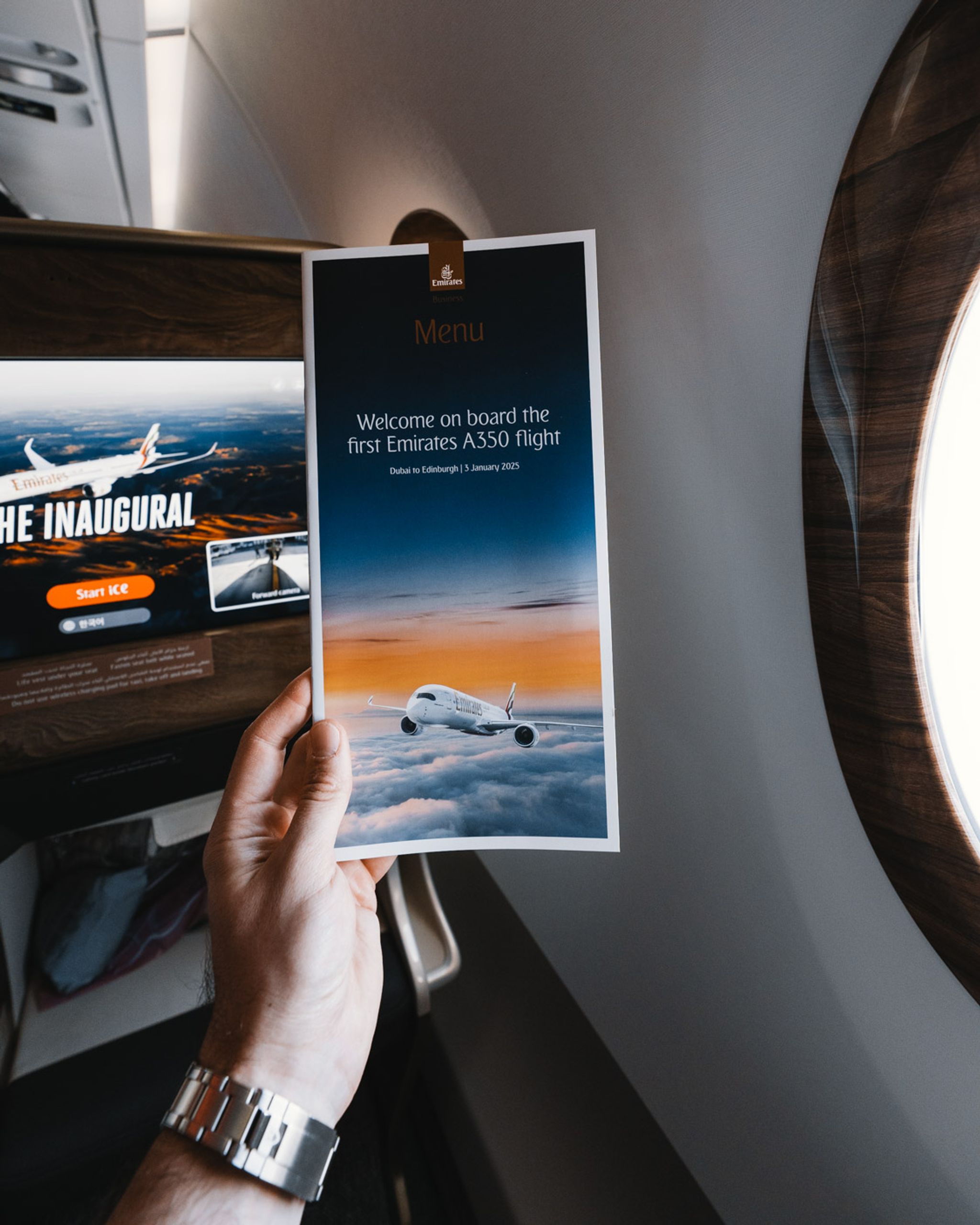 Emirates business class menu