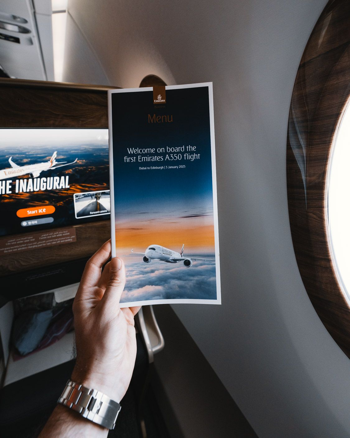 Emirates business class menu