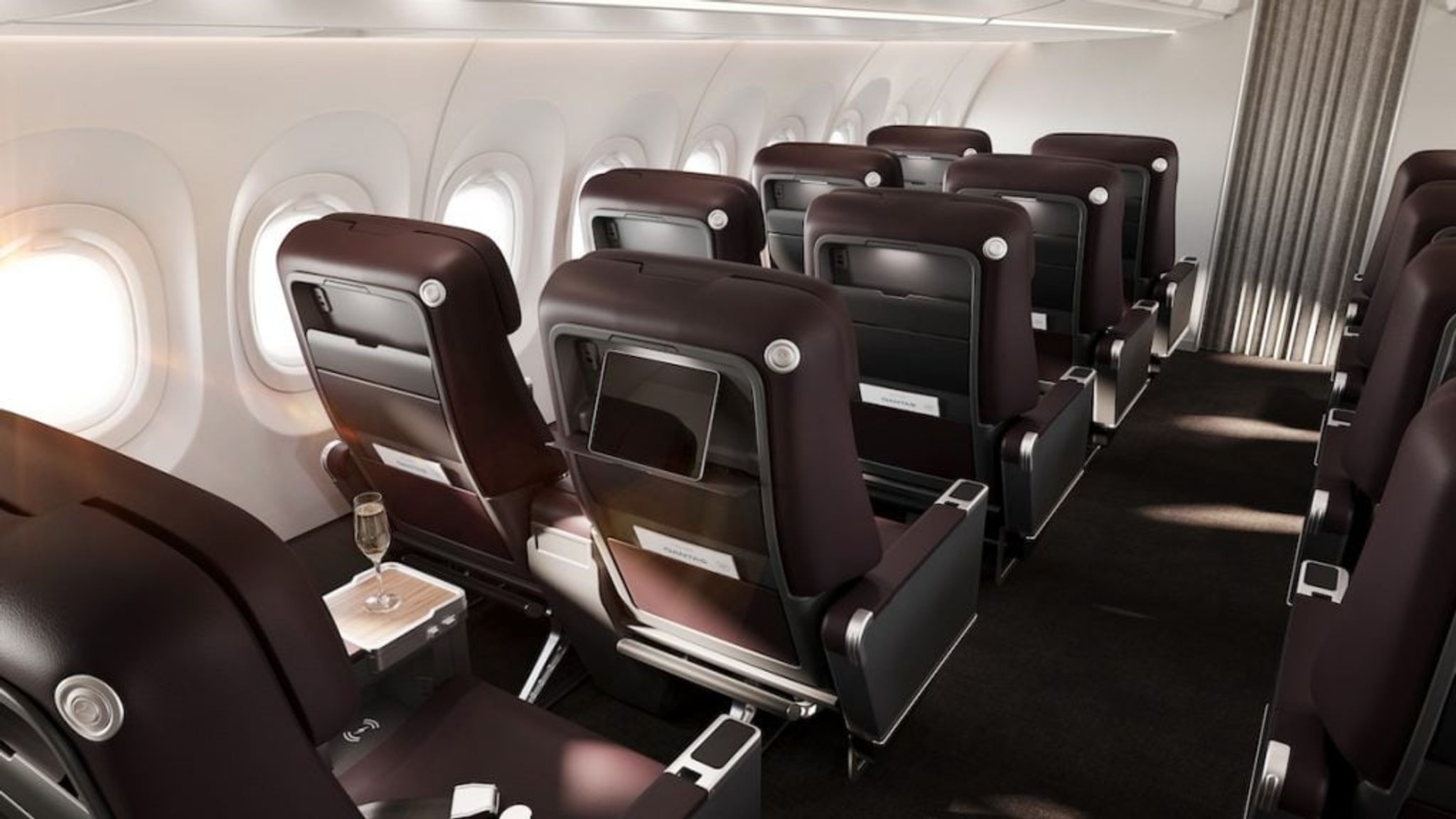 Qantas A321XLR Business cabin with recliner seats