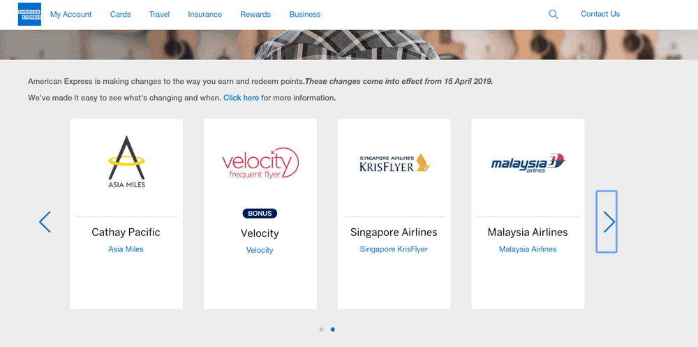 American Express Membership Rewards airline partners including Velocity and KrisFlyer